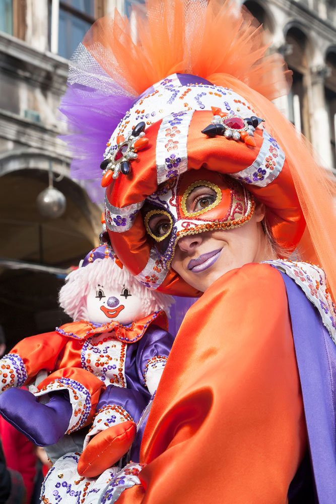 Zelfgemaakte kostuums in Venetie, Italie, Carnaval in Venetie, Italie