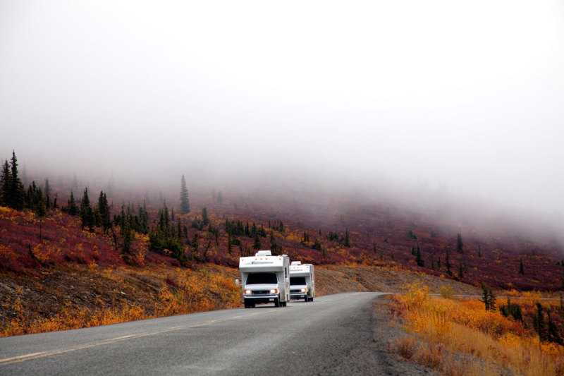 Top of the World Highway in Yukon, Canada. rondreis, camperreis, camper, huren, 