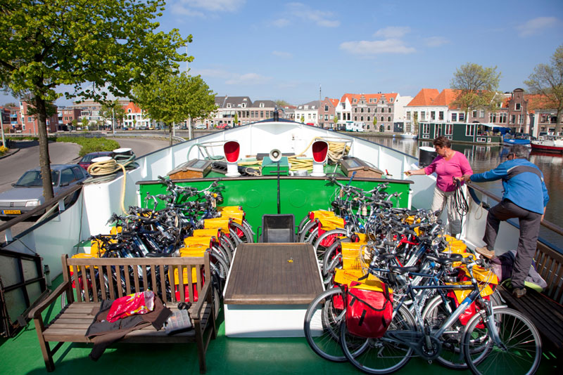 fietsen, schip, tulpentour Haarlem