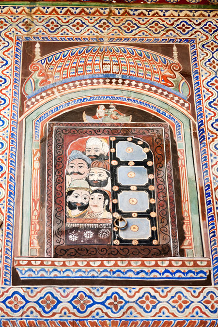 Shekhawati, Rajasthan, India, Nawalgarh museum, fresco