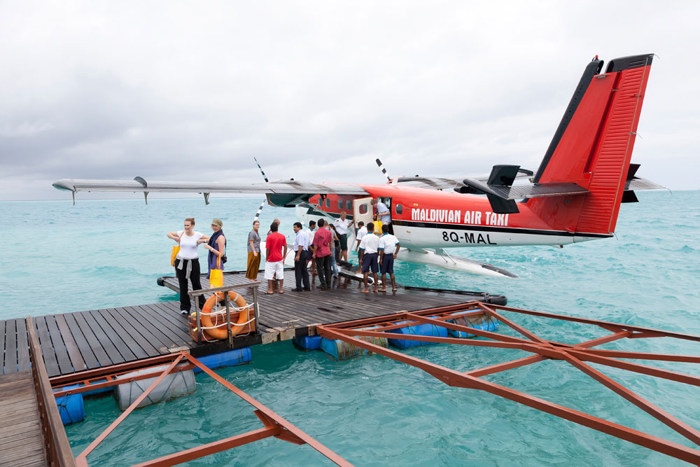 Openbaar vervoer op de Malediven: een watervliegtuig