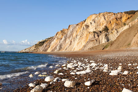 Isle of Wight, Engeland: de okergele kliffen