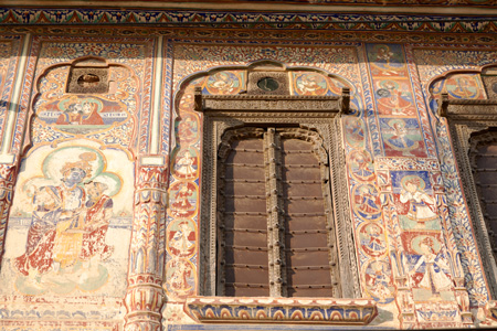 Shekhawati, Rajasthan, India, Mandawa, fresco