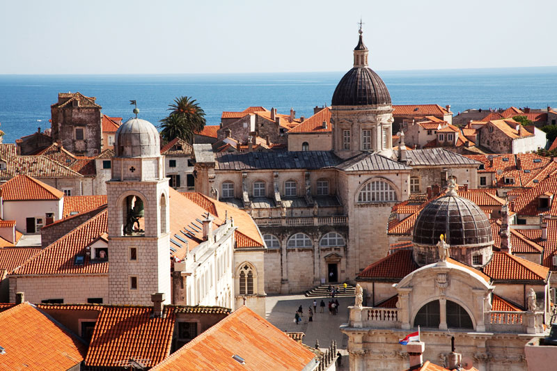Uitzicht over de daken van Dubrovnik. Dubrovnik, Kroatie