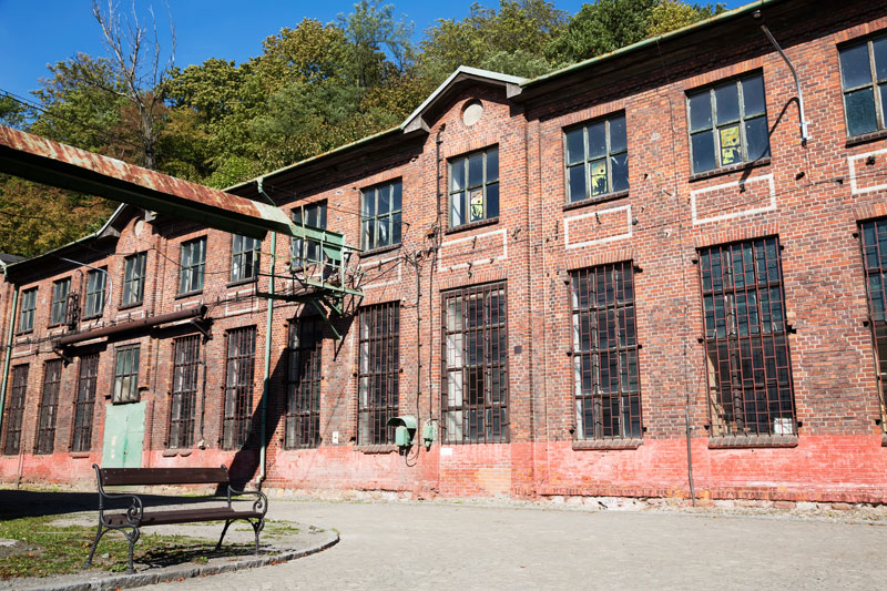Landek Park, een van de kolenmijnen en nu een museum in Ostrava, Moravie. Tsjechie.