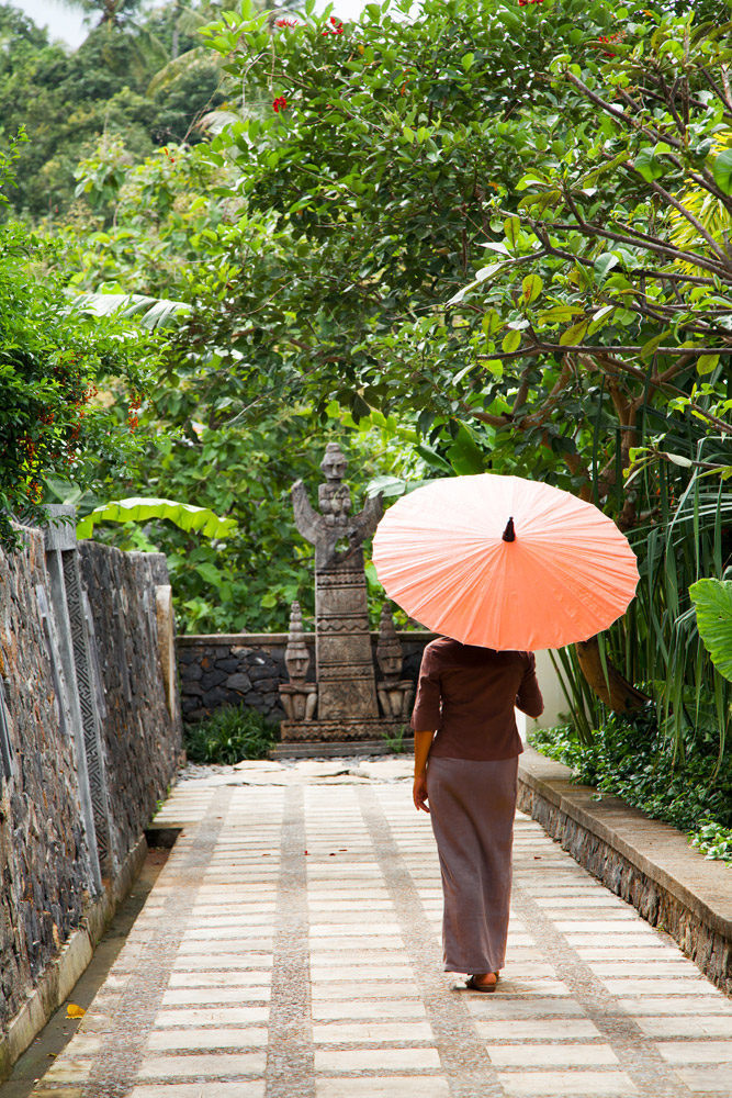 Een stijlvolle bescherming tegen de zon bij The Damai, Bali, Indonesie