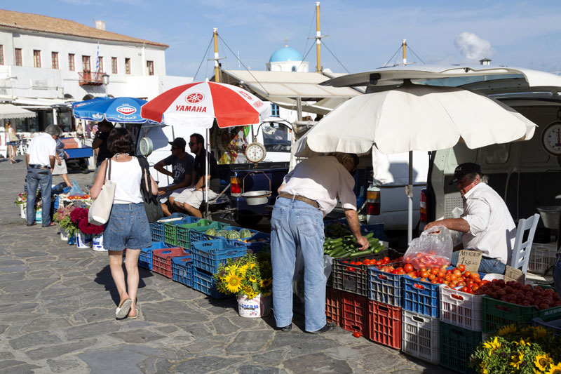 De versmarkt op Mykonos