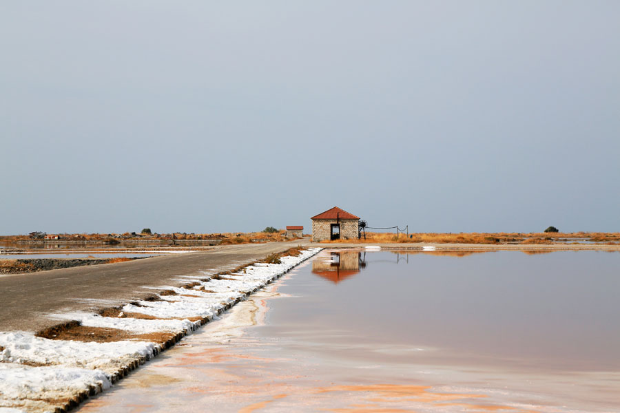 De zoutpannen van Mesolonghi, Griekenland