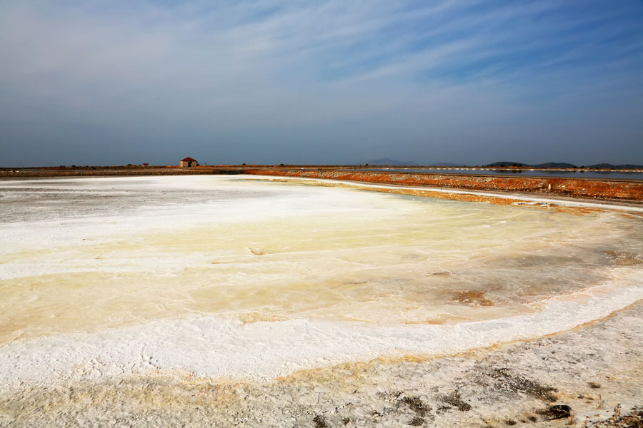 De zoutpannen van Mesolonghi, Griekenland