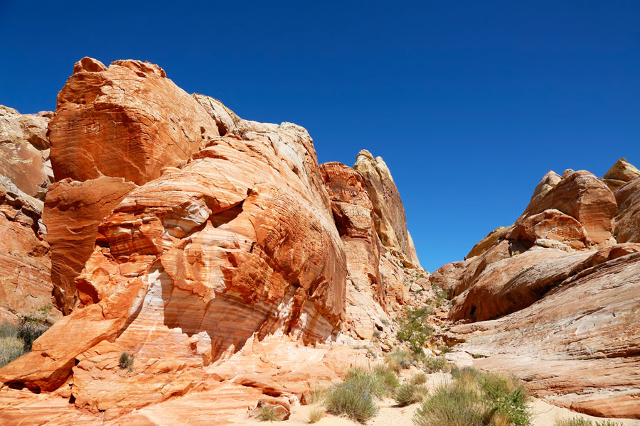 State Park Valley of Fire in Nevada: trail door de White Domes