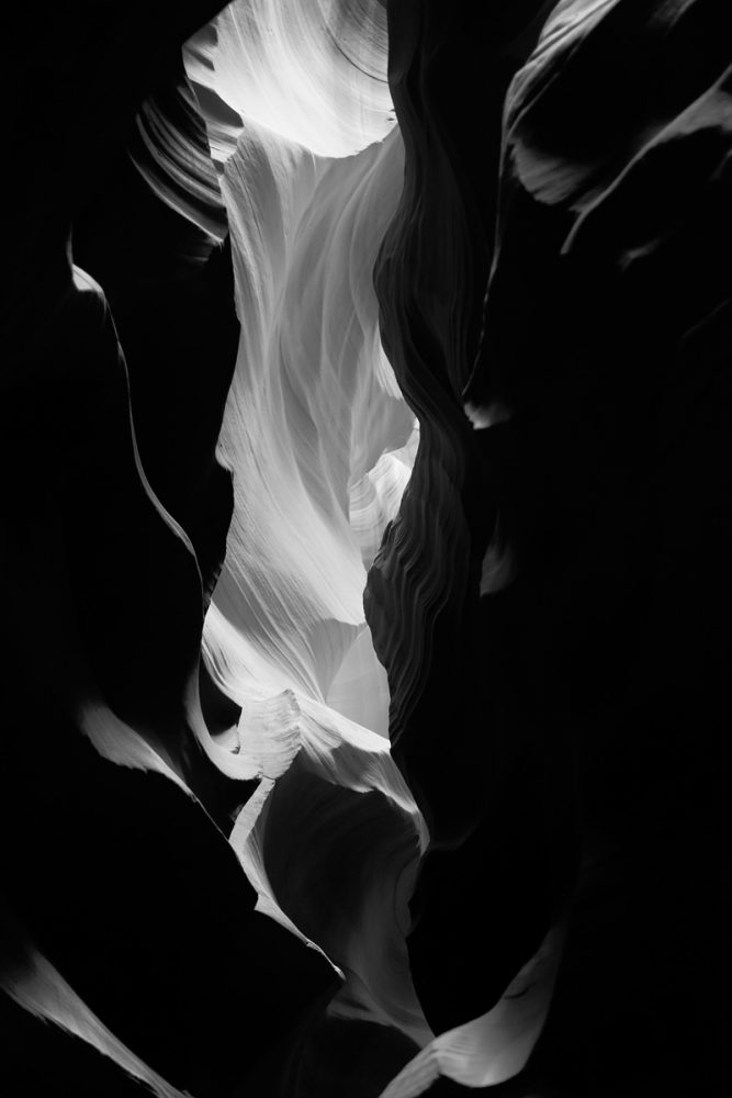 Een soort 'eternal flame' van steen in de Upper Antelope Canyon