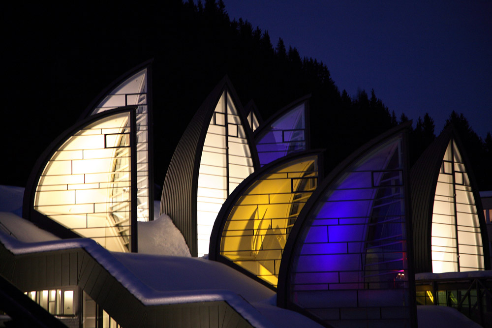 Architect Mario Botti tekende voor het ontwerp van de spa van het Tschuggen hotel in Arosa.