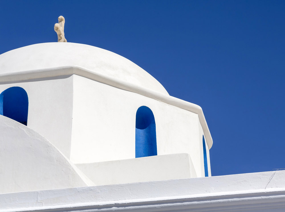 kerk, wit, blauw, Antiparos, Cycladen, eilandhoppen Griekenland