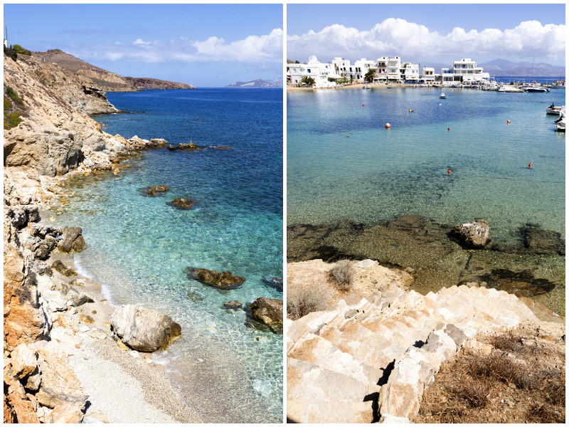 De kustlijn bij Piso Livado op Paros, Cycladen, eilandhoppen Griekenland