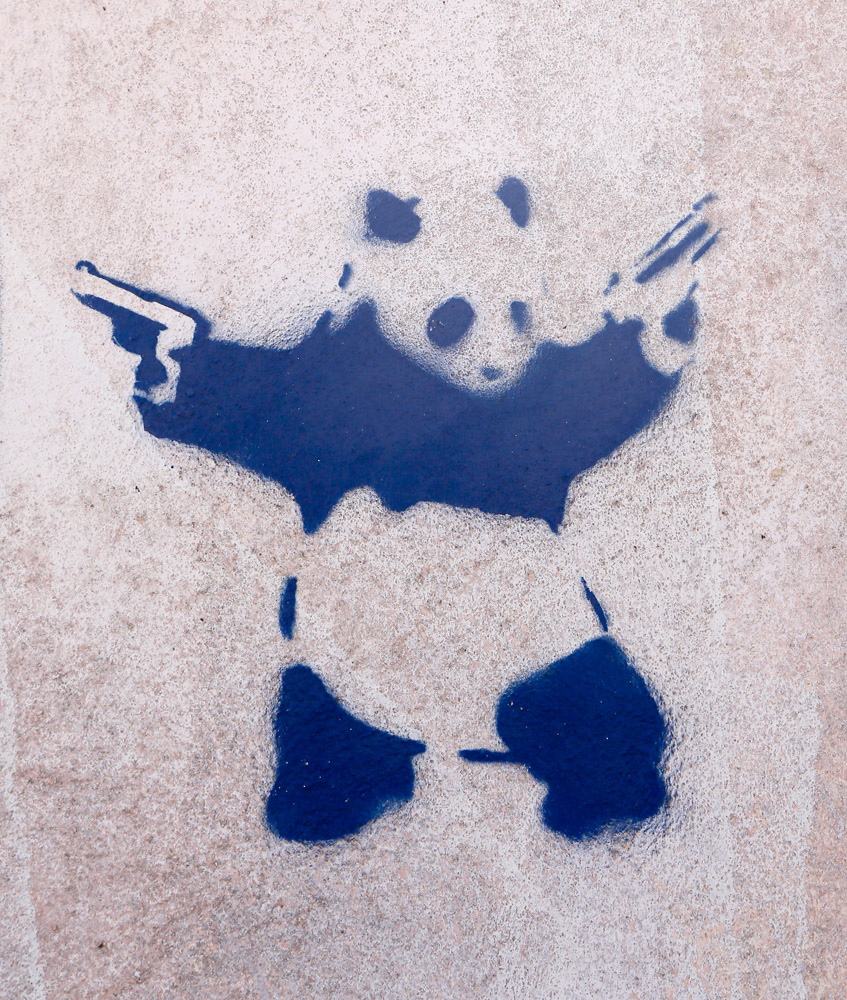 Power to the Panda, straatkunst in San Nicolas, Aruba