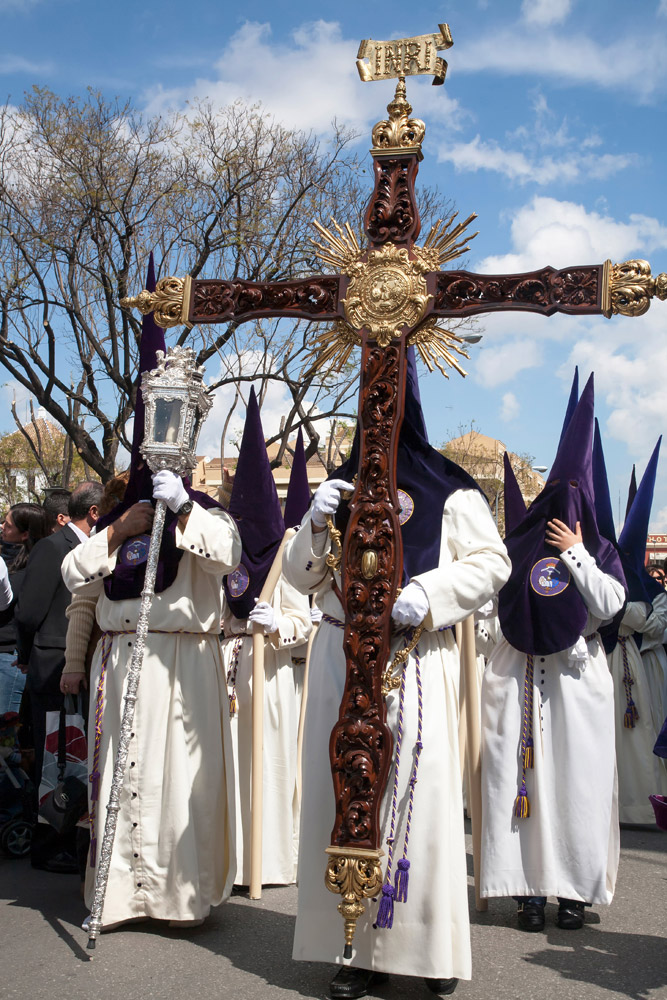 Spanje, Sevilla, Semana Santa, boetedoening processie