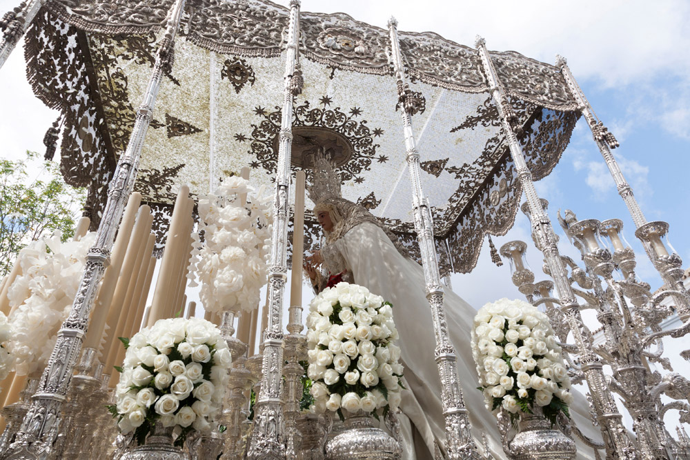 Spanje, Sevilla, Semana Santa, boetedoening processie, 