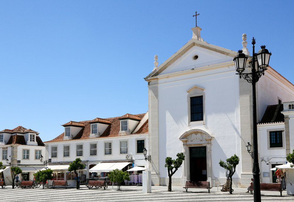 Het centrale plein in Vila Real de Santo António , Algarve, Portugal