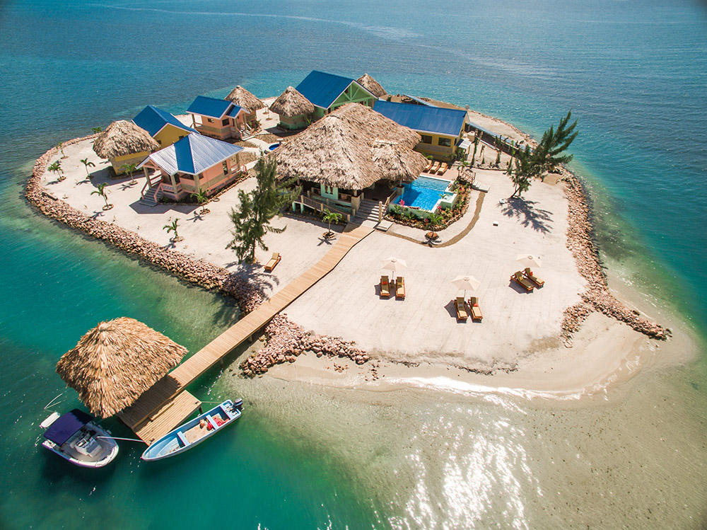 Privé-eiland met personeel in Belize