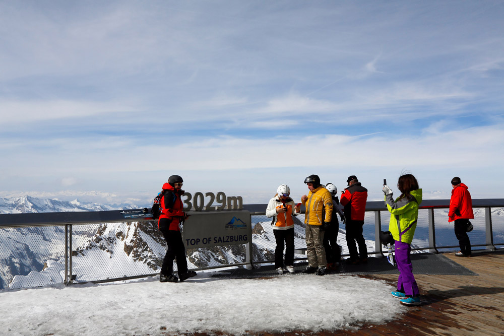 Uitzicht over 30 drieduizenders vanaf Kitzsteinhorn, Zell am See - Kaprun, wintersport Oostenrijk