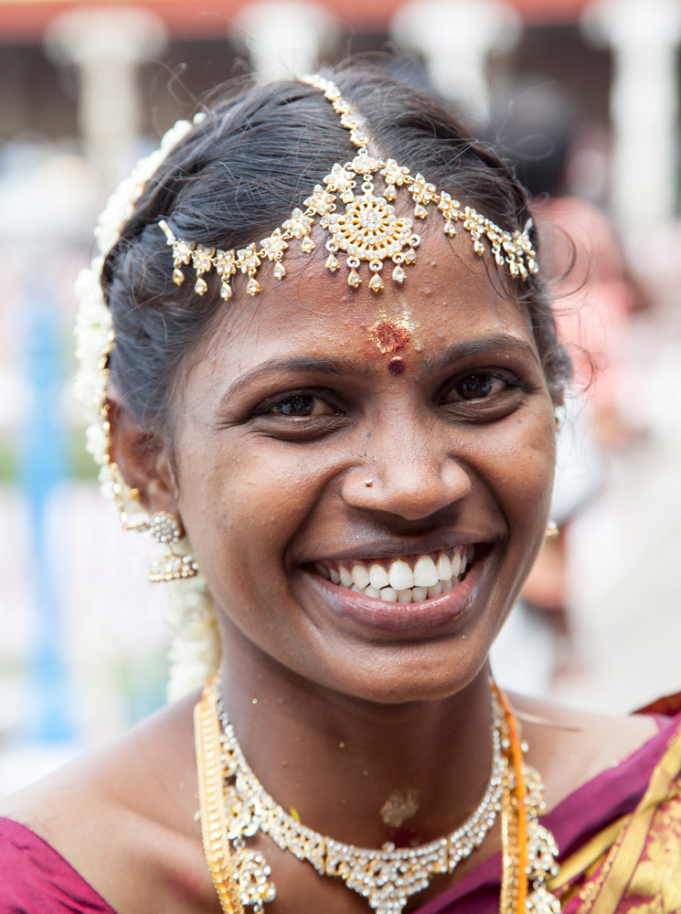 Bruid in Madurai, Tamil Nadu, India, Tamil Nadu, rondreis India