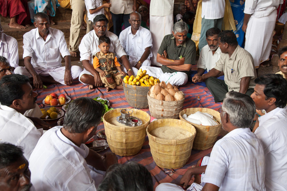 Ingredienten voor een maaltijd in Madurai, Tamil Nadu, India