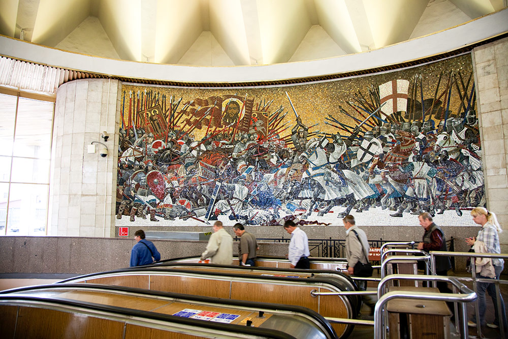 Kunst in de metro van St. Petersburg, stedentrip, Rusland