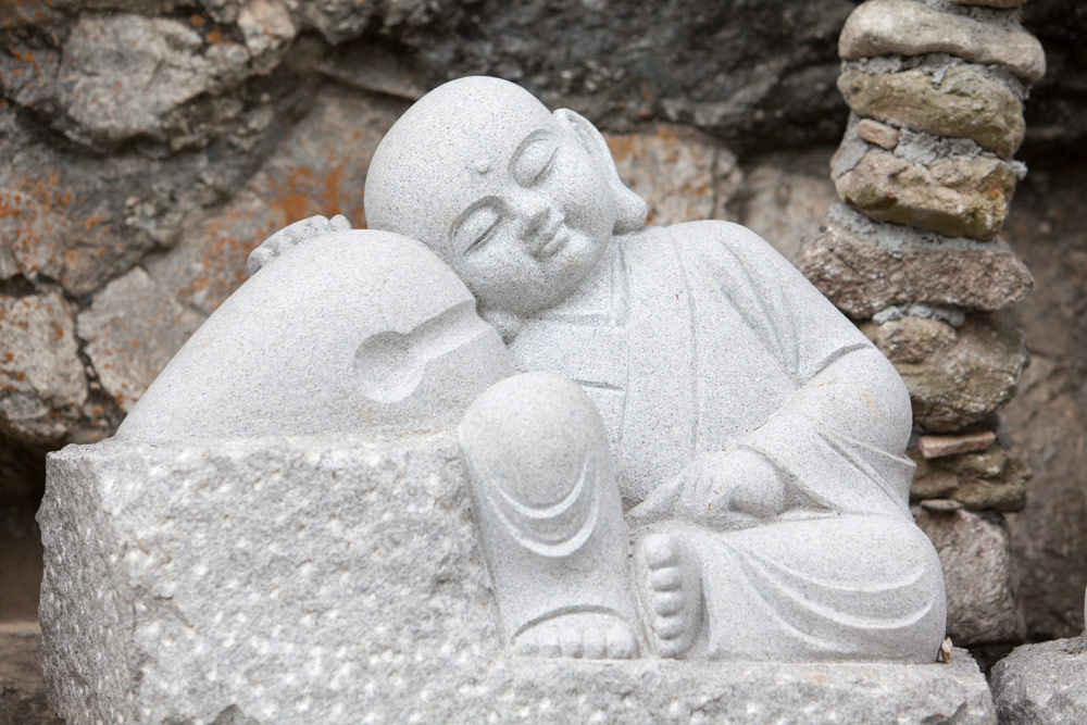 Zen momentje met boeddha in Maisan, , Rondreis Zuid-Korea, bezienswaardigheden, hotspots