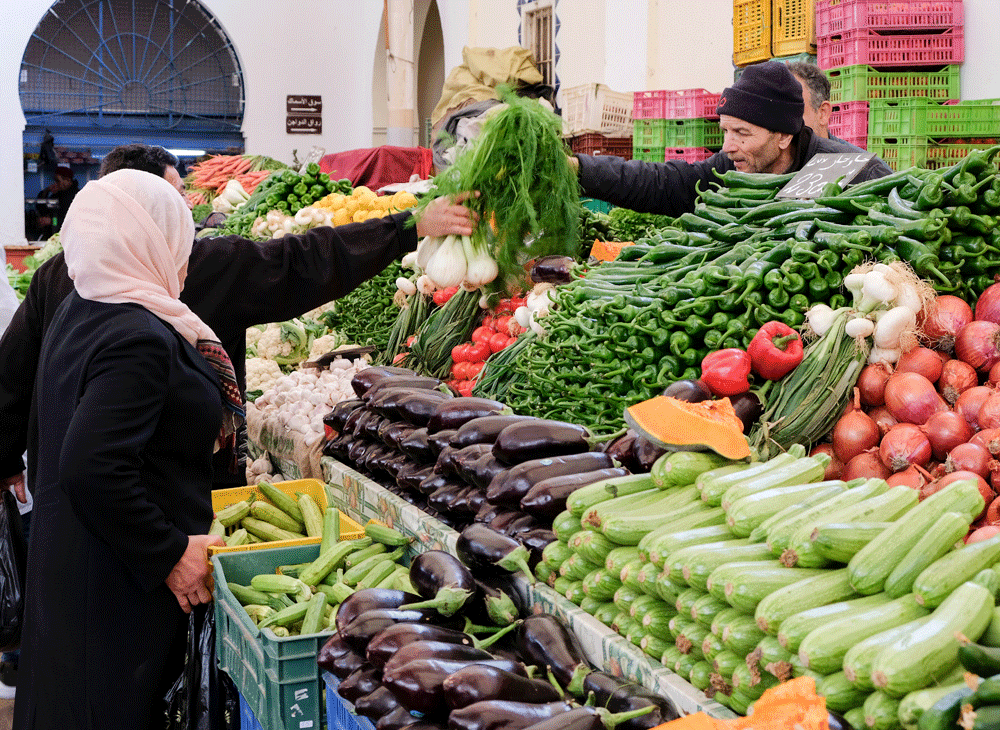 Vakantie Tunesie, Tunis- Verse groenten in de souk van Tunia