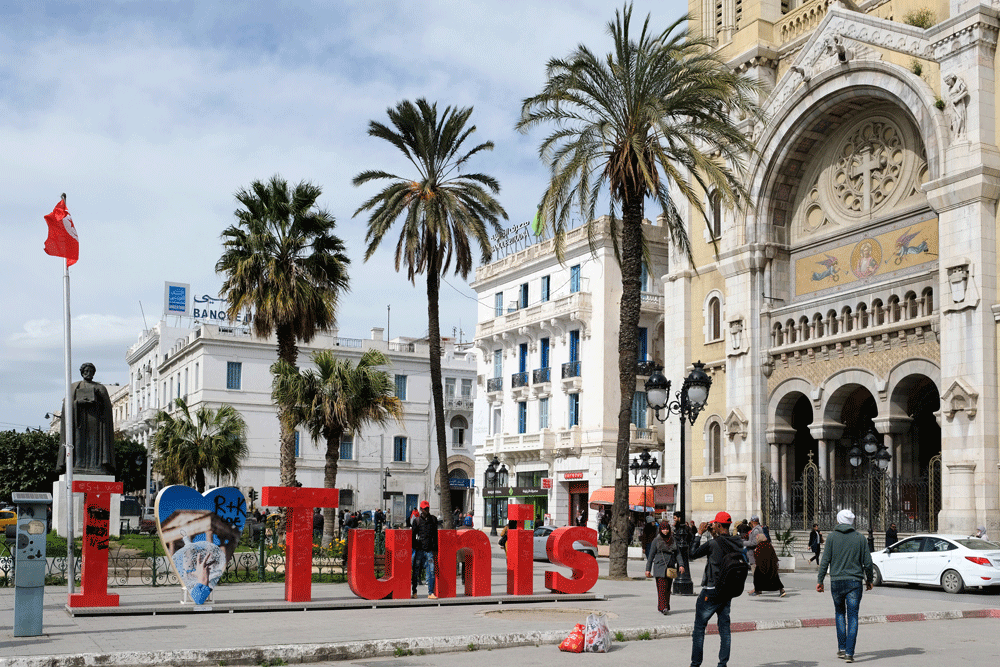 Place de L'Independence in Tunis, Tunesie, vakantie