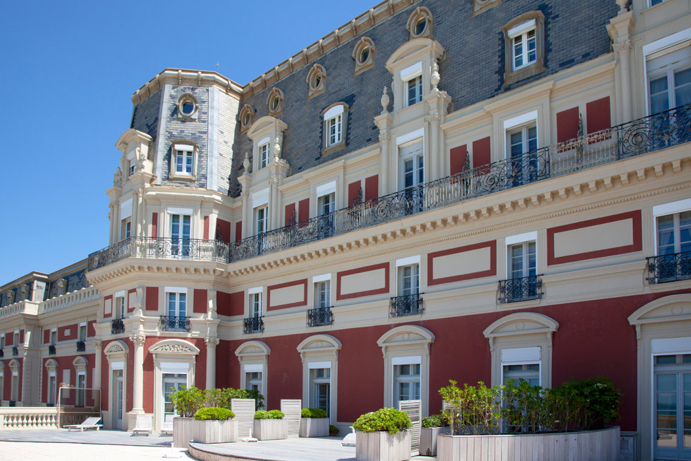 Napoleon's Villa Eugenie is tegenwoordig Hôtel du Palais -stedentrip Biarritz, badplaats aan de Altlantische kunst in Frankrijk