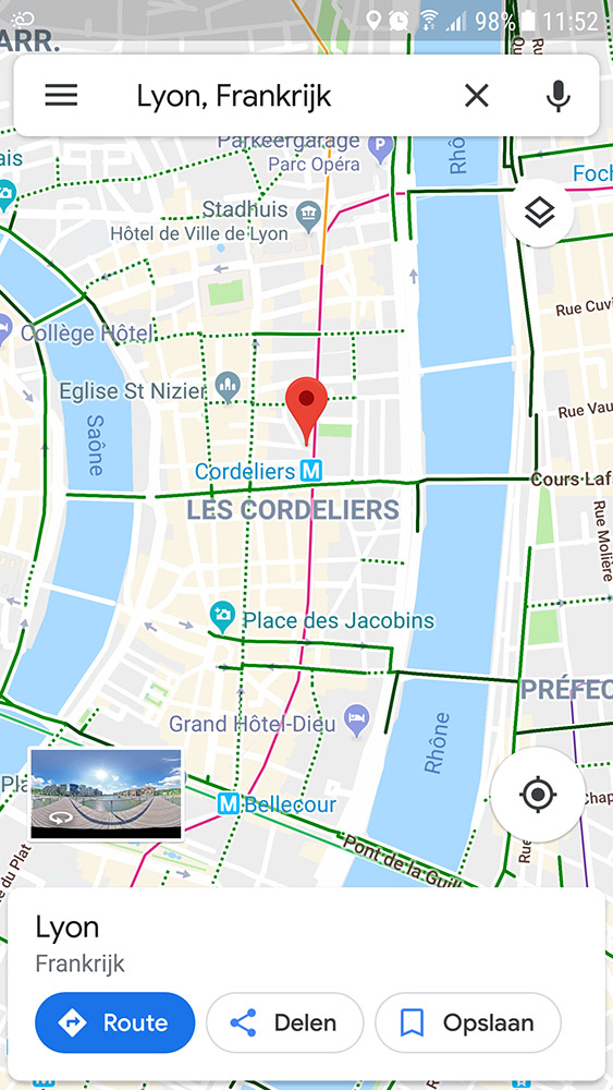 Dankzij Google Maps passeer je Lyon probleemloos