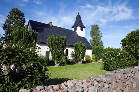 De kerk van Orserum, Zuid-Zweden. Rondreis zweden, auto, zuid-zweden