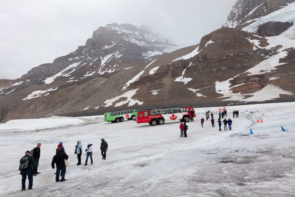 De Athabasca gletsjer in Canada. Treinreis Canada, met de Rocky Mountaineer van Banff naar Vancouver