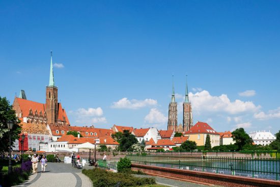 Uitzicht over het kathedraal-eiland. Stedentrip Wroclaw, polen, bezienswaardigheden, want te doen, wat te zien, restaurants, hotels