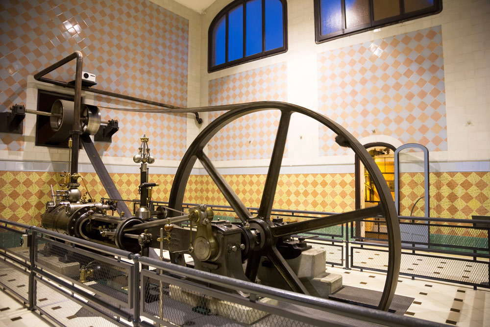 fabriek Aymerich, Amat i Jover in Terrassa is nu een museum. Catalonië, Catalonie, Spanje, rondreis, industriele revolutie, kolonie