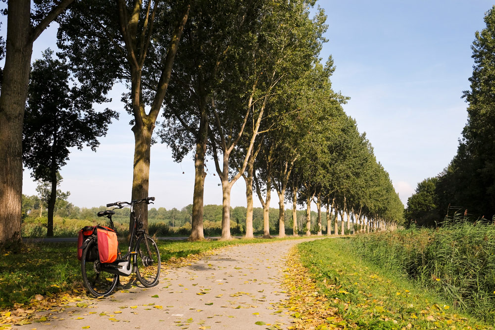 Met 440 kilometer vrijliggende fietspaden is het lekker fietsen. Duurzame stedentrip Almere, Flevoland, Nederland, staycation