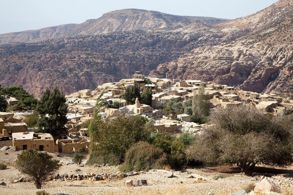 Het dorpje Dana in het natuurreservaat. Rondreis Jordanie met Wadi Rum, Petra, Dana reserve en de Dode Zee