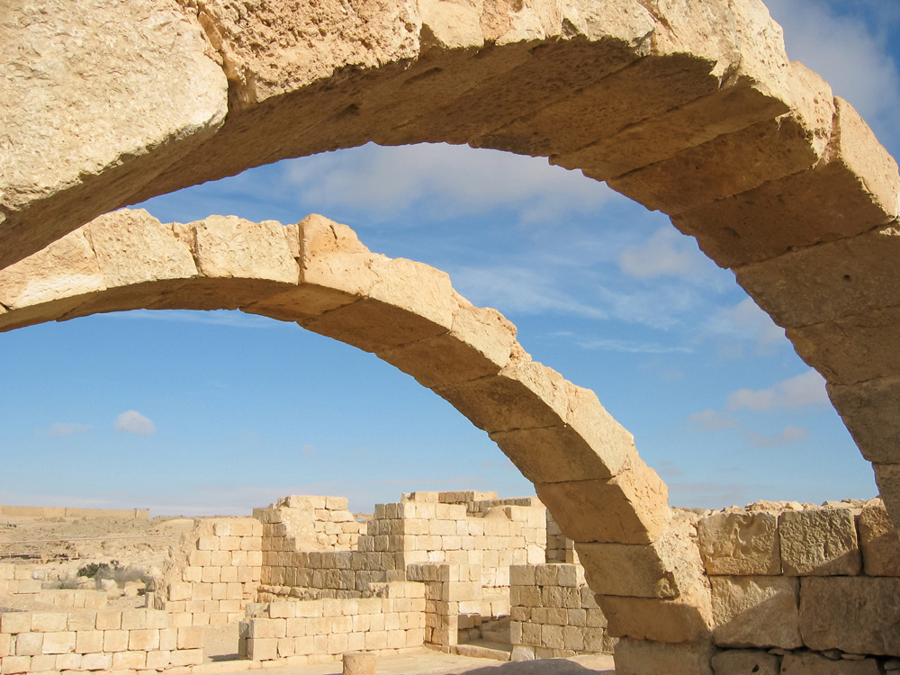 Avdat, de ruïnes van een Nabatese karavanserai, rondreis Negev woestijn, Israel